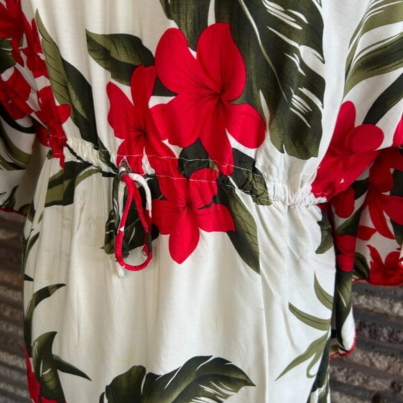 Favant Hawaiian Red Hibiscus Flower Swim Cover up One Size - Picture 4 of 7